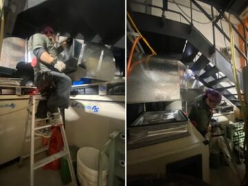 コンプレッサー排熱ダクト設置工事